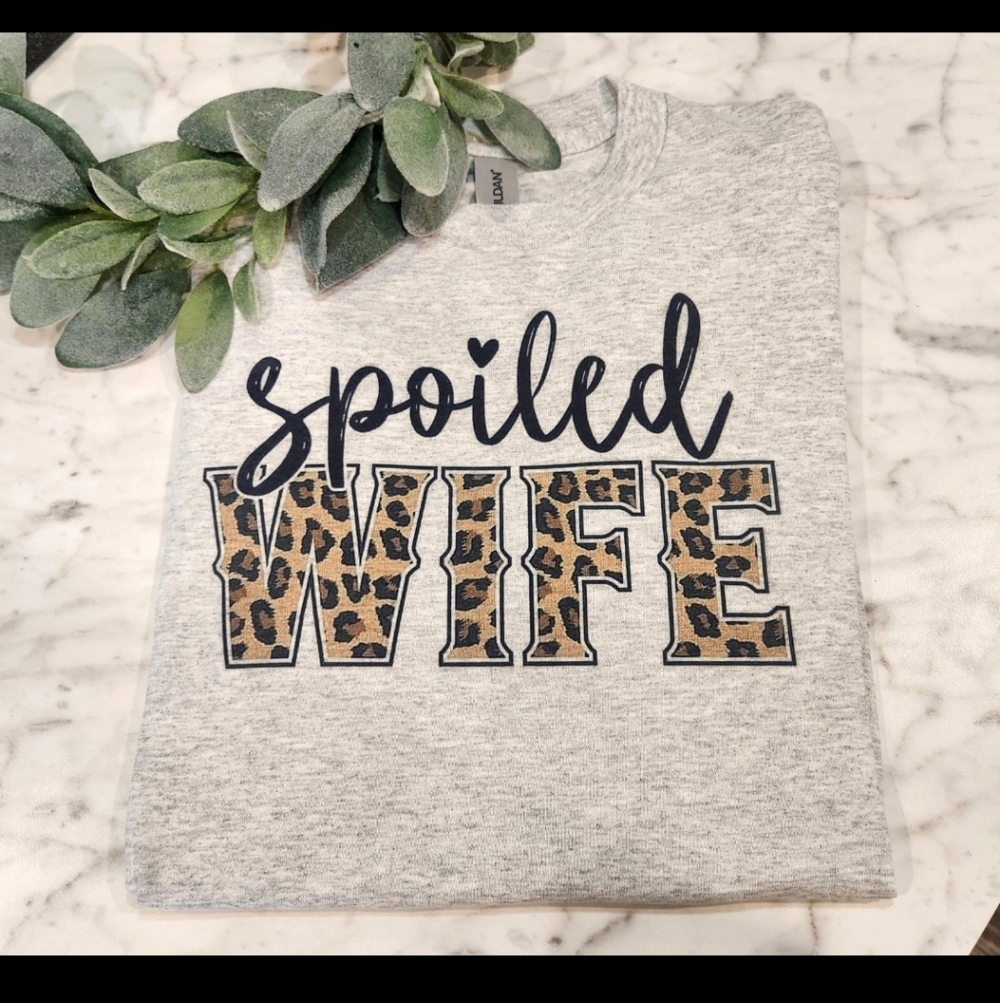 Spoiled wife shirt cheetah print cute popular trending
